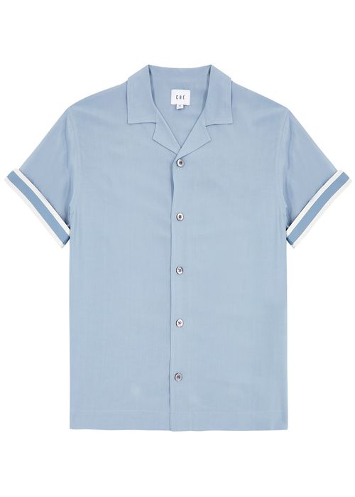 Valbonne Stripe-trimmed Shirt - Blue - L