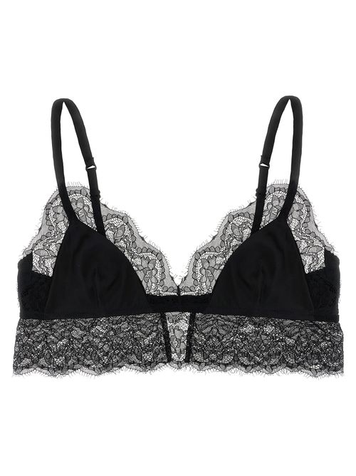 Silk and Lace Bra — Black