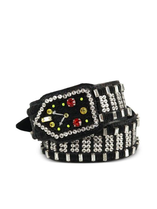 Snake crystal-embellished bracelet - Black
