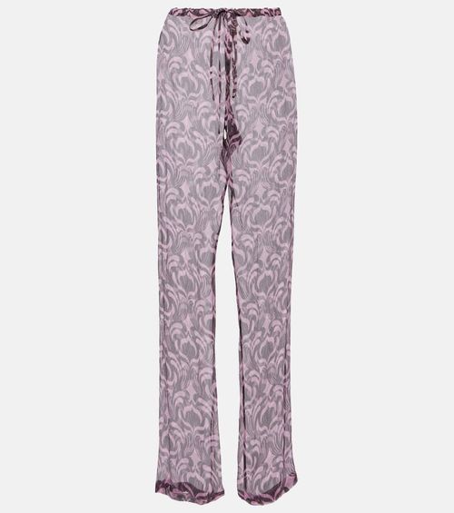 Pachas printed silk straight pants