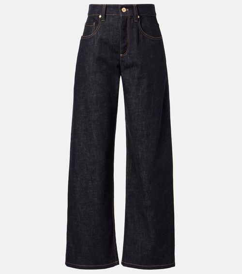Mid-rise wide-leg jeans