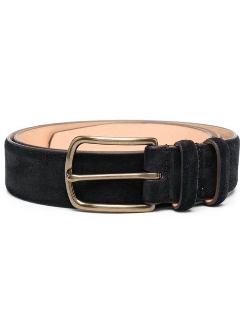 Antique-effect suede belt - Black