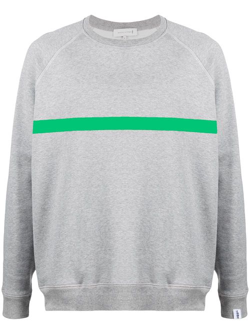 Horizontal-stripe crew-neck sweatshirt - Grey