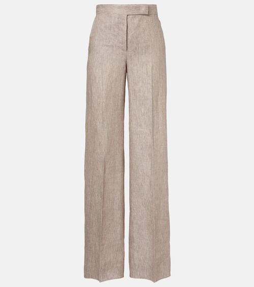 Deserto herringbone linen wide-leg pants