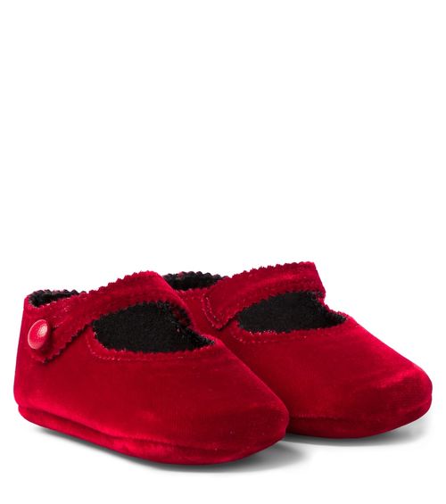 PèPè Baby velvet Mary Jane flats