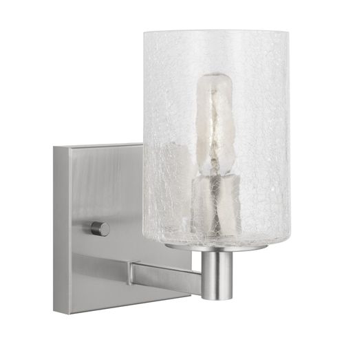 Brushed Steel Wall Bathroom Vanity Light Sconce from the Parker Collection