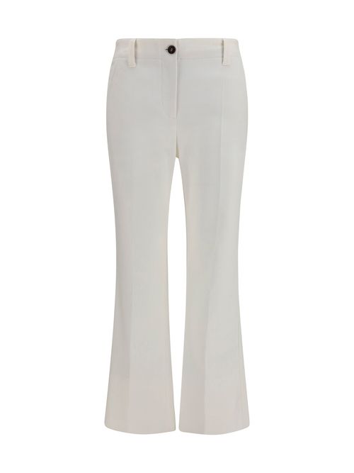 Slim Flared Trousers — White