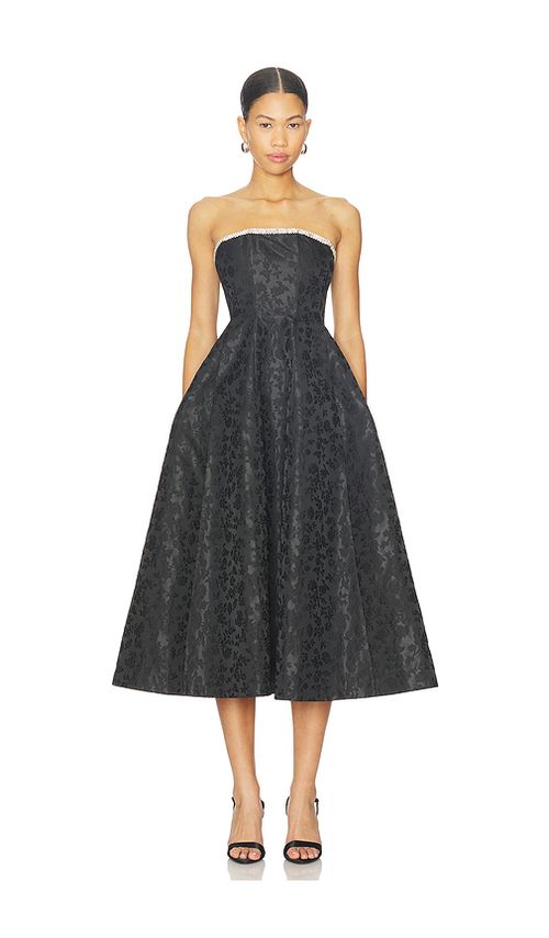 Lovers and Friends Alexandra Midi Dress in Black. L. Also in M, S, XL