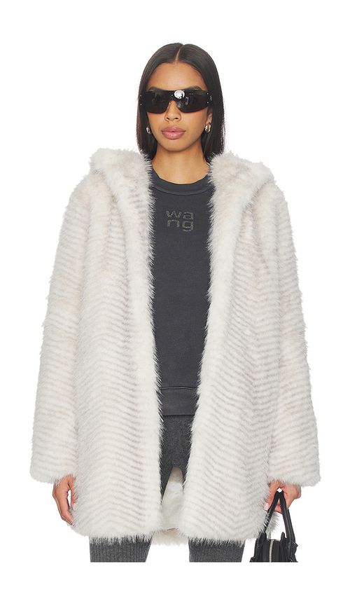 Generation Love Eden Faux Fur Coat in Cream. L. Also in M, S