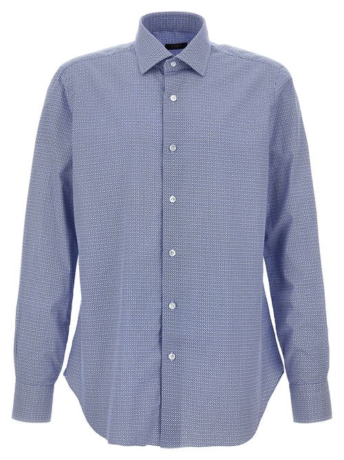 Patterned Cotton Shirt — Blue