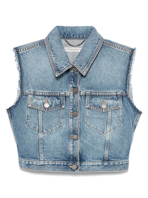 Alessandra Rich cropped waistcoat - Blue