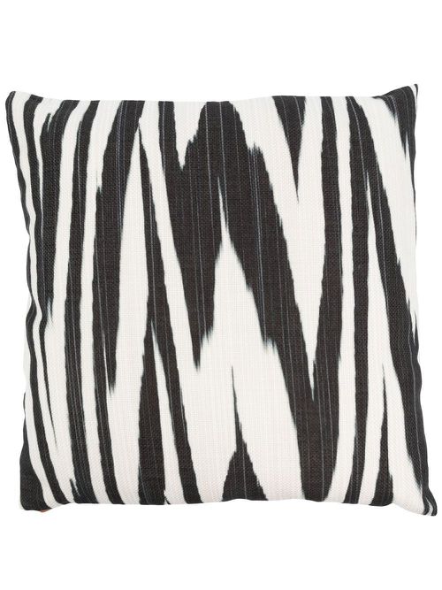Abstract-print square cushion - Neutrals
