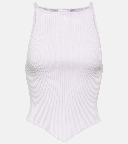 Courrèges Logo ribbed-knit tank top