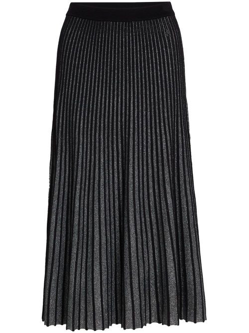 Pleated knit skirt - Black