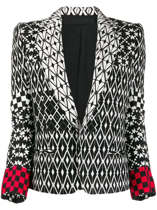 Pattern mix blazer - Black
