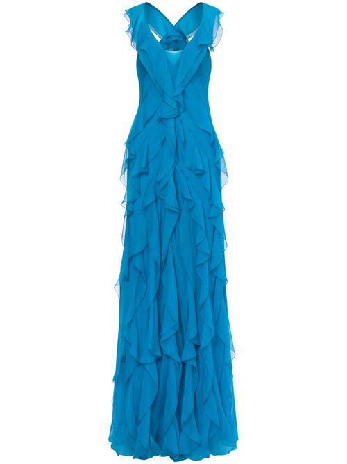 Ruffled gown - Blue