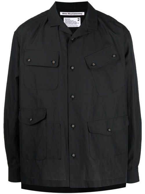 Multi-pocket shirt jacket - Black