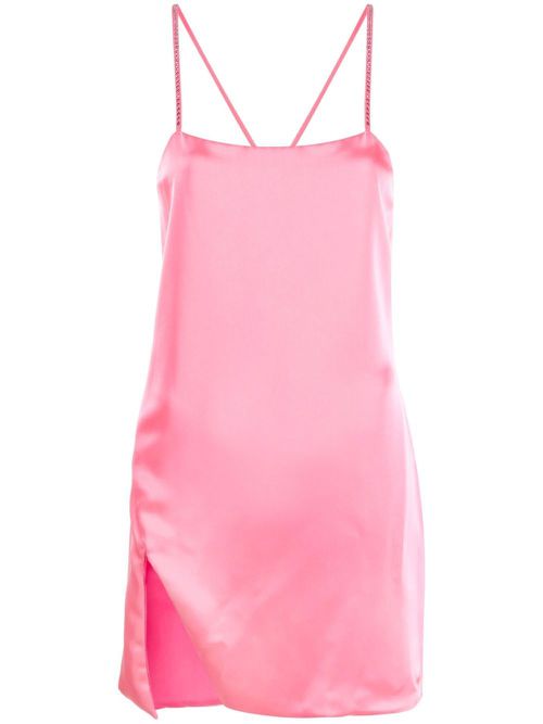Side-slit slip mini dress - Pink