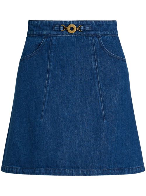 Organic-denim A-line miniskirt - Blue