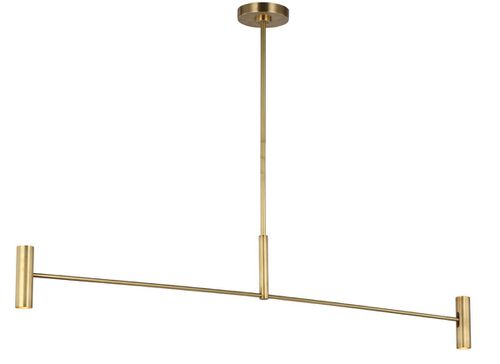 Hand Rubbed Antique Brass LED Linear Chandelier from the Ponte Collection
