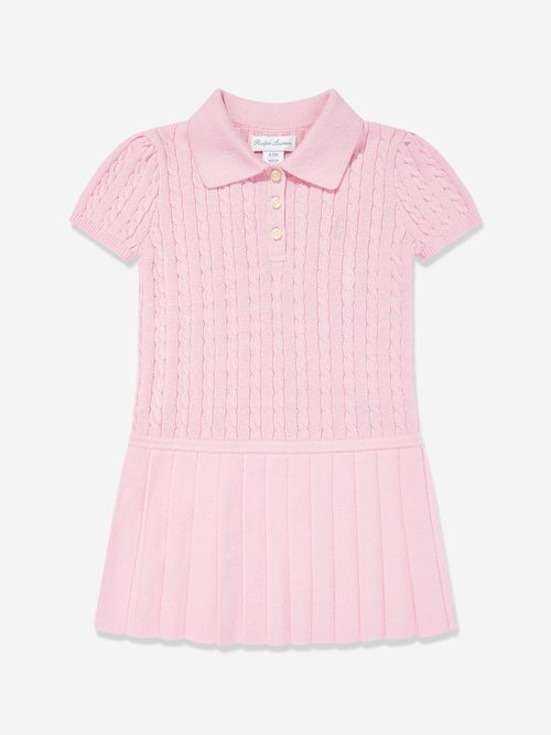 Ralph Lauren Baby Girls Mini Cable Knit Dress in Pink 18 - 24 Mths