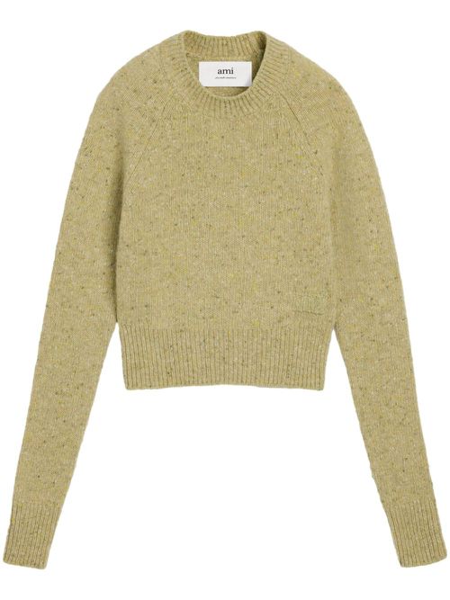 Ami de Coeur-embroidered mélange jumper - Green