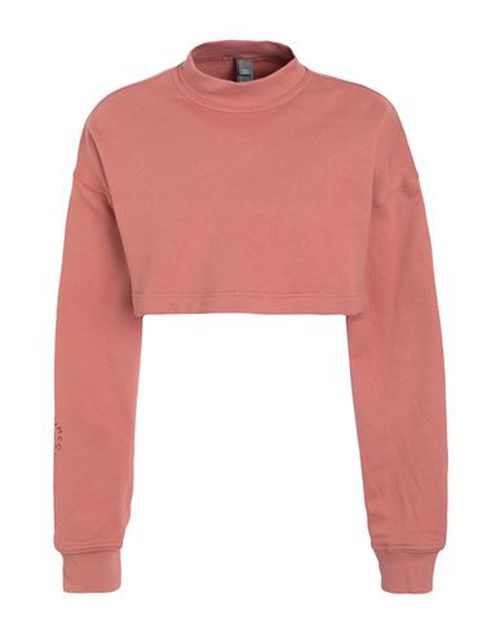 Truecasuals Cropped Sportswear Sweatshirt Woman Shrug Rust