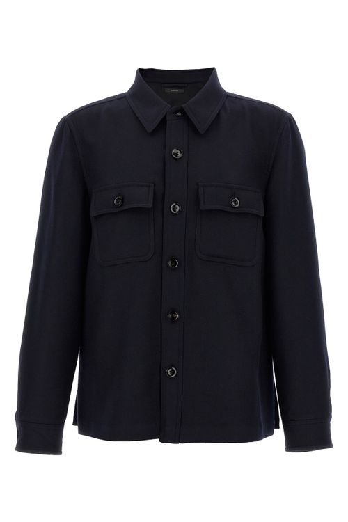 'Double Splittable Light Wool' Overshirt