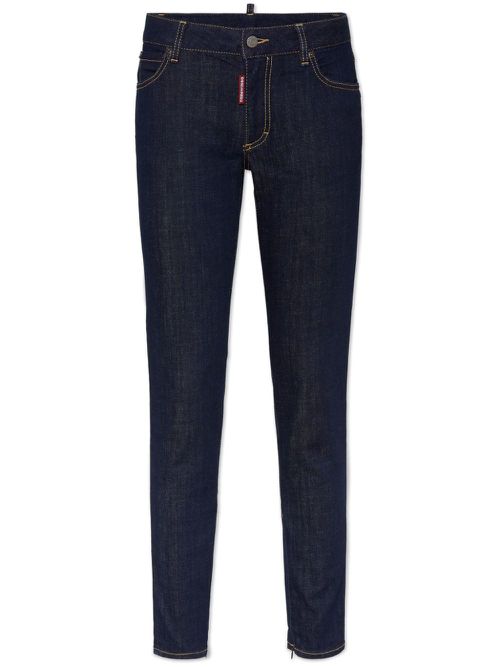Contrast-stitching skinny jeans - Blue