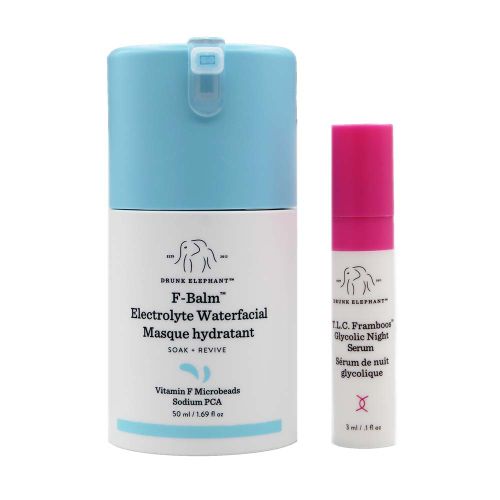 F-Balm Waterfacial Masque + T.L.C. Framboos Glycolic Night Seru