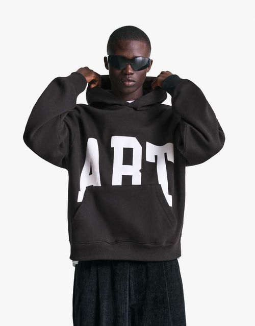 Printed hoodie in black
