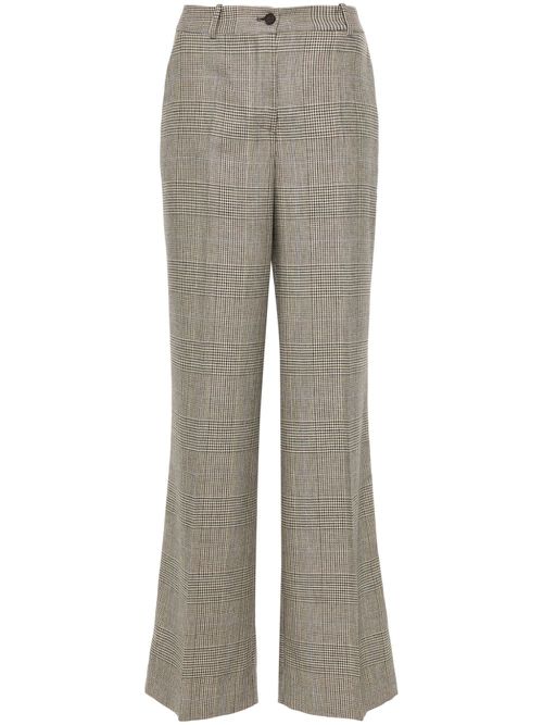 Checked flared trousers - Neutrals