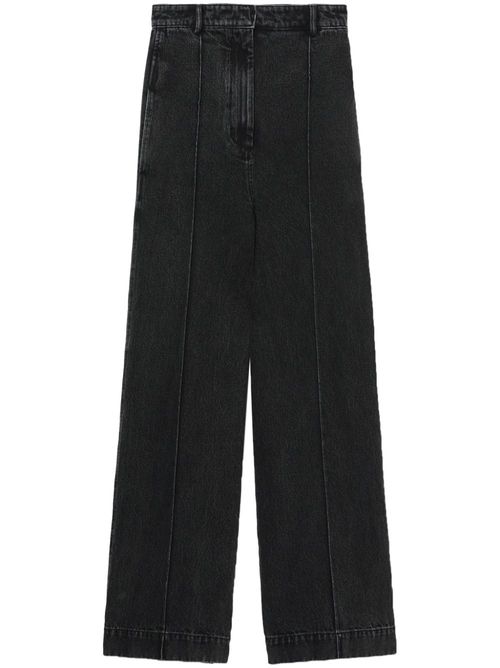 High-rise wide-leg jeans - WASHED BLK