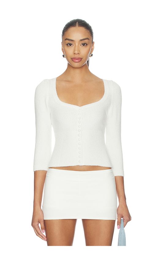 GUIZIO Rocie Sweetheart Cardigan in Ivory. XS. Also in S