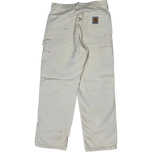 Carhartt Double Knee Carpenter Trousers - 32W 30L White Cotton
