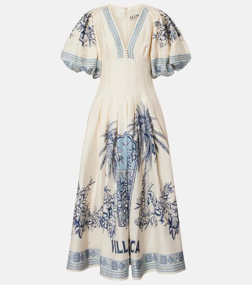 Alémais Villa Romantica linen-blend midi dress