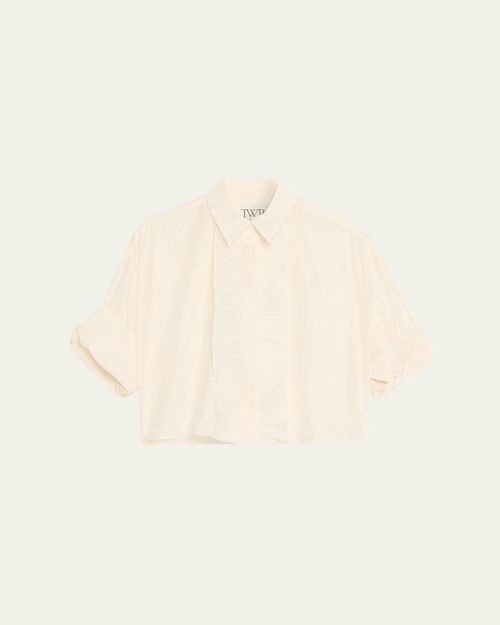 Next Ex Cotton-Silk Ruffle Shirt