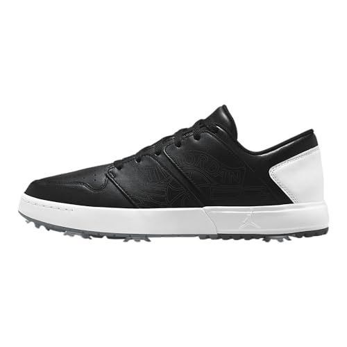 Jordan NU Retro 1 G Golf Shoes (FZ4153-002, Black/White/Blue Tint/Lucky Green)