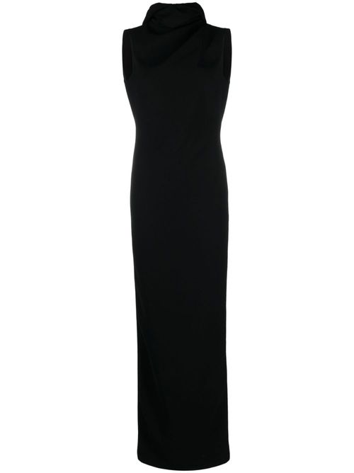 Hooded open-back maxi dress - Black