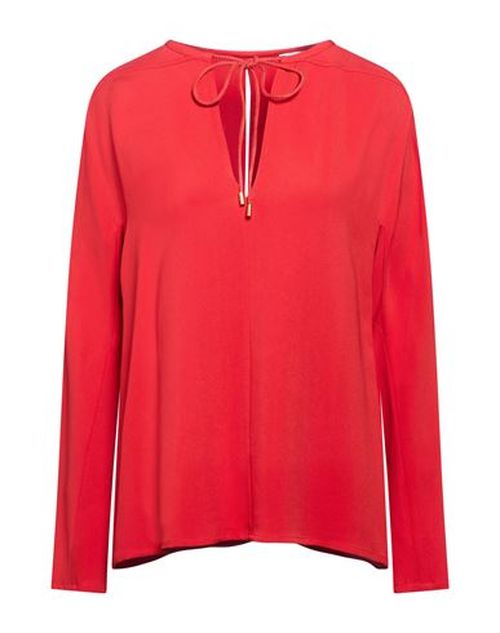 Woman Top Red Size 10 Viscose, Calfskin