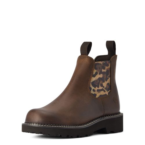 Women's Fatbaby Chelsea Western Boots in Distressed Tan, B Medium Width