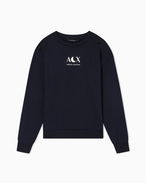 Solid color French Terry cotton crew neck sweatshirt