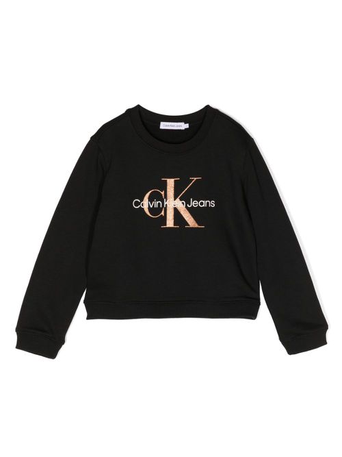 Glitter logo-print sweatshirt - Black