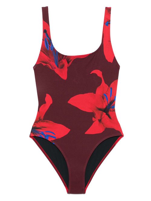 Alexander McQueen Fire Lily swimsuit - Red