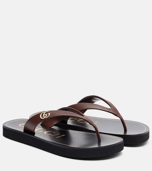 Mila Double G leather thong sandals