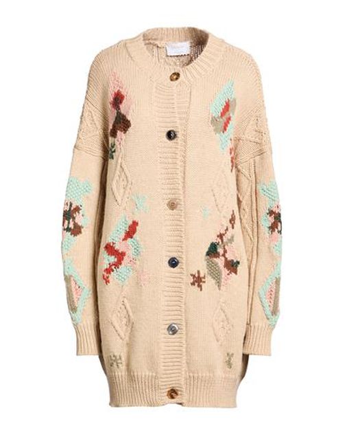 Collezione N_01 Woman Cardigan Beige Size S/M Wool, Alpaca wool