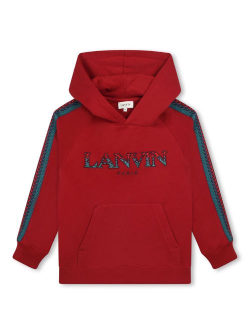 Logo-embroidered raglan-sleeves hoodie