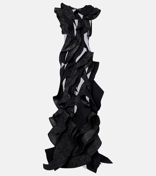 Ellipsoid Wave ruffled gown