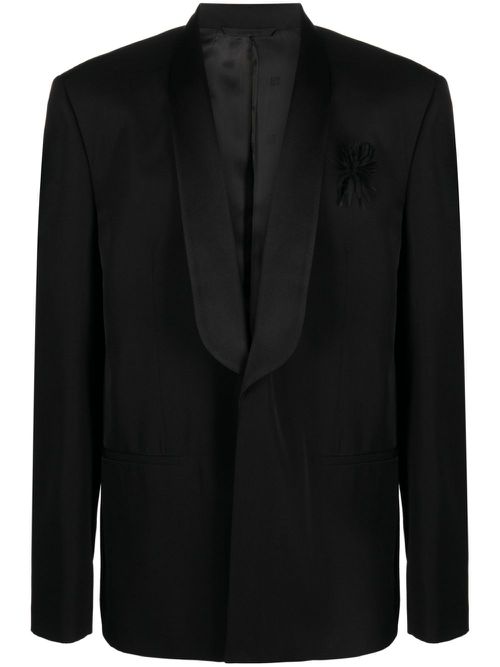 Shawl-lapels single-breasted blazer - Black