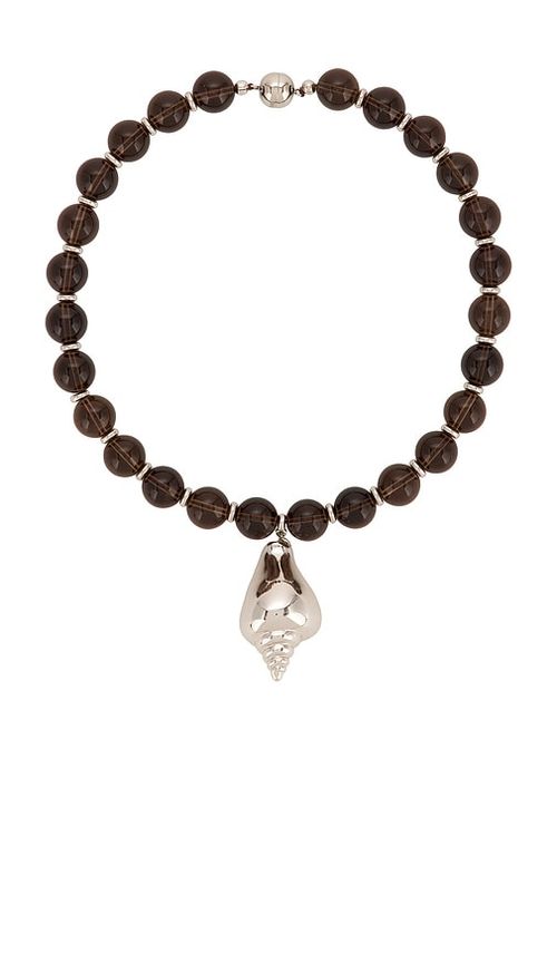 Julietta Eos Necklace in Brown & Silver - Brown. a